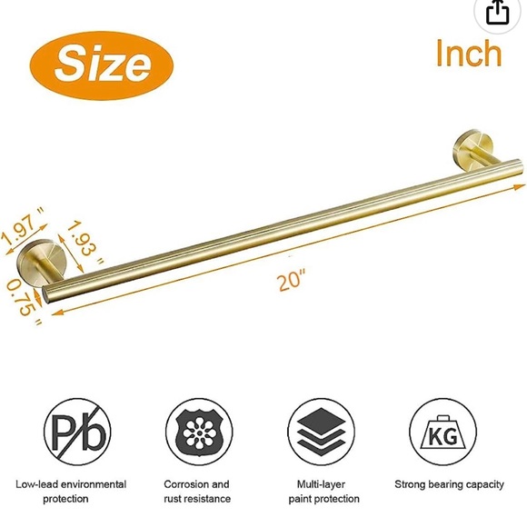 Gold towel rack - Picture 2 of 3